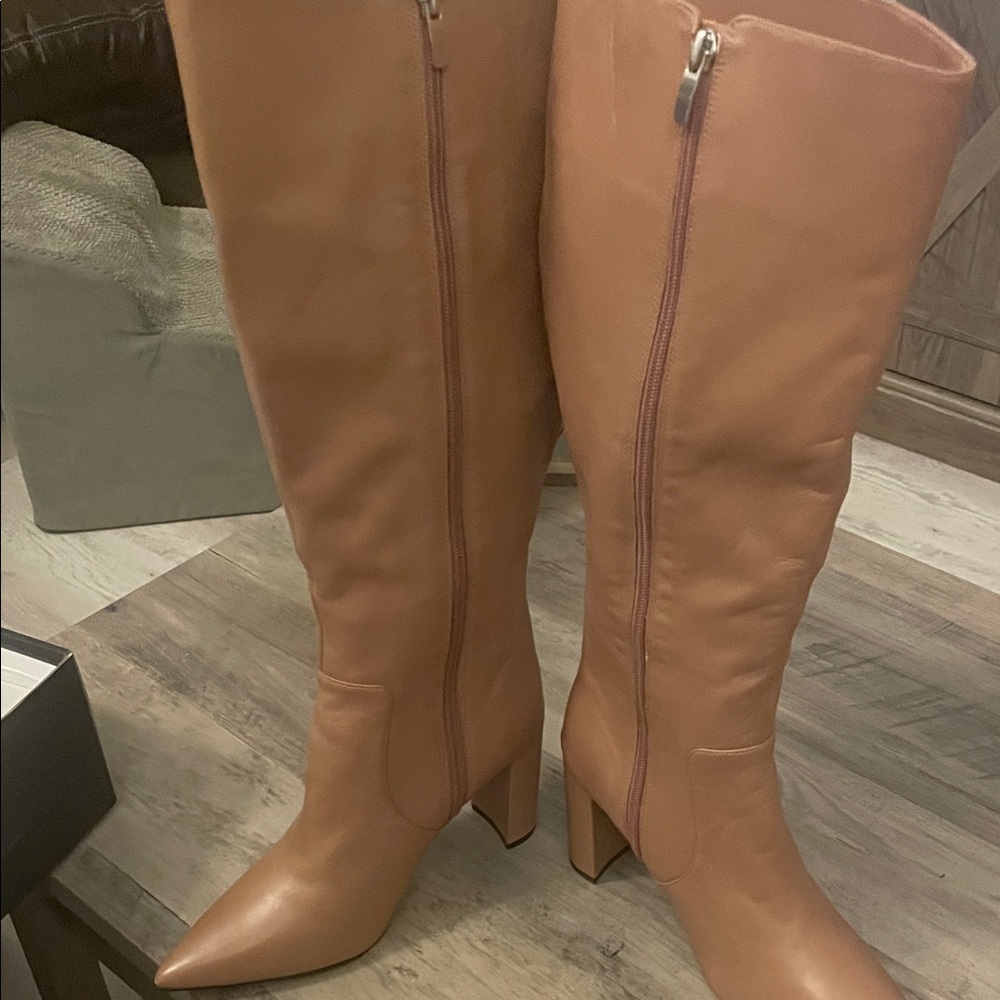 #96  Nine West Elegant medium natural Knee-High Women's Boots NWOTwB sz 8M WC - Picture 4 of 9